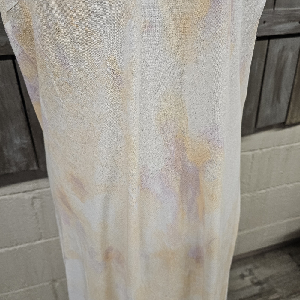 A New Day Cream Purple Sleeveless Maxi Dress Size Large With Slits On Sides - Picture 2 of 10